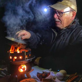 Hobo Stove at Night